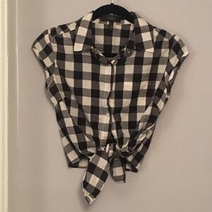 Checkered Cropped Button down